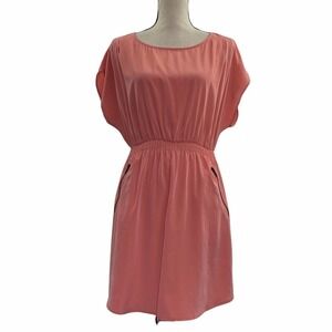 One Clothing Pink Short Dolman Sleeve Mini Empire Waist A-Line Dress